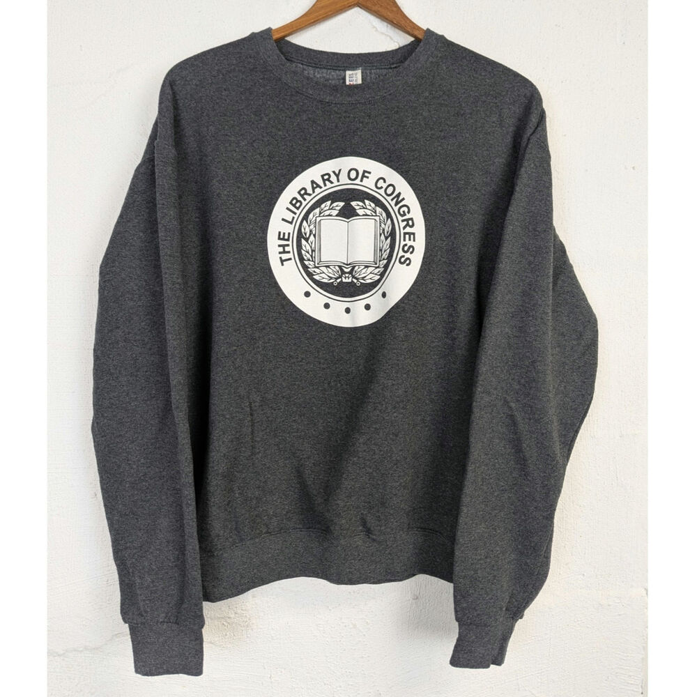 Library of Congress Sweatshirt Dark Grey Womens Medium Books Souvenir DC Gift